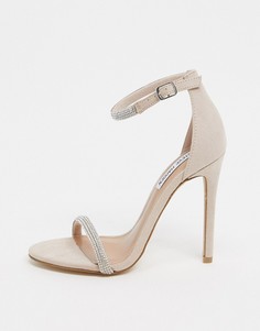Босоножки нюдового цвета на каблуке Steve Madden-Бежевый