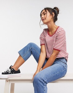 Футболка в красную и белую полоску Brave Soul-Красный