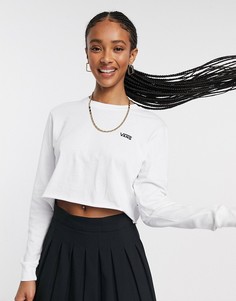 Белый короткий лонгслив Vans Junior