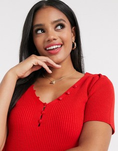Красный джемпер в рубчик ASOS DESIGN