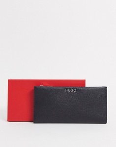 Черный кошелек из сафьяновой кожи с карманом на молнии Hugo Boss