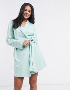 Трикотажный халат мятного цвета ASOS DESIGN-Зеленый