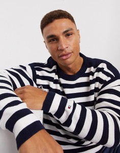 Фактурный джемпер в бретонскую полоску Tommy Hilfiger-Темно-синий