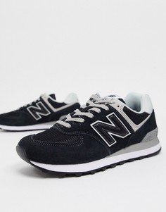 Черно-белые кроссовки New Balance 574-Черный