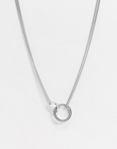 Серебристое ожерелье с подвеской Tommy Hilfiger-Серебряный