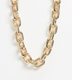 Броское золотистое ожерелье-цепочка с крупными звеньями ASOS DESIGN Curve-Золотой