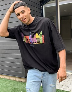 Футболка oversized с принтом ASOS DESIGN-Черный