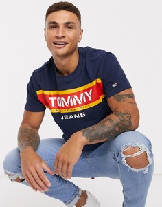 Футболка с логотипом Tommy Jeans-Темно-синий