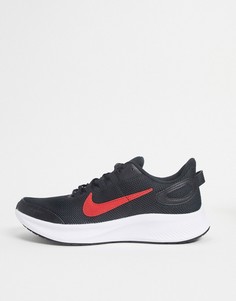 Черно-красные кроссовки Nike Running Run All Day-Черный