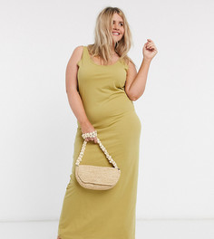 Зеленое трикотажное платье макси Vero Moda Curve-Зеленый