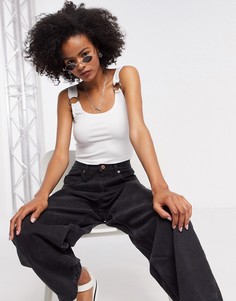 Белая майка с кольцами Weekday-Белый