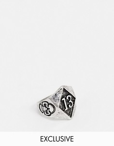 Серебристое кольцо с отделкой "13" Reclaimed Vintage inspired-Серебряный