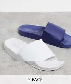 2 пары шлепанец белого и темно-синего цвета Truffle Collection-Мульти