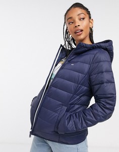 Темно-синяя стеганая куртка на молнии Tommy Jeans-Темно-синий