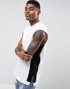 Свободная майка со вставками ASOS-Белый