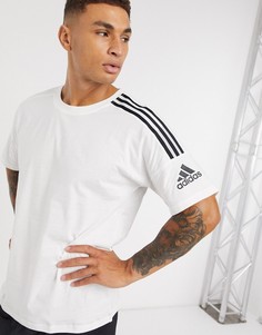 Белая футболка с 3 полосками adidas zne-Белый