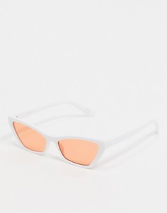 Белые солнцезащитные очки "кошачий глаз" ASOS DESIGN-Белый