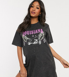 Футболка для сна с принтом "Louisiana" ASOS DESIGN Maternity-Серый
