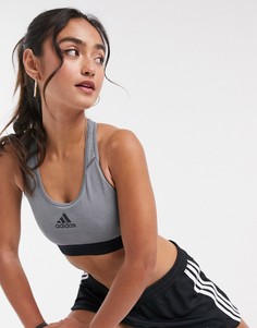 Серый спортивный бюстгальтер adidas Training