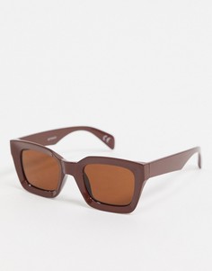 Коричневые квадратные солнцезащитные очки ASOS DESIGN-Коричневый