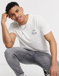 Футболка с вышитым логотипом Selected Homme-Белый