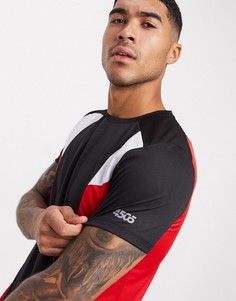Спортивная футболка с контрастными вставками ASOS 4505-Черный