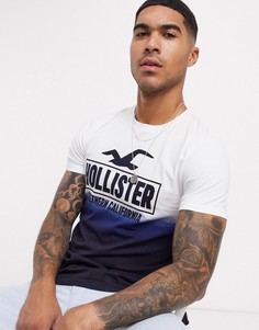 Белая футболка с логотипом и принтом омбре Hollister-Белый