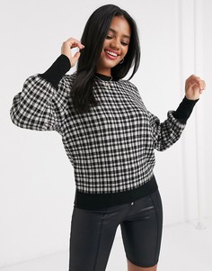 Джемпер в клетку с плечами-фонариками ASOS DESIGN-Мульти