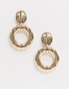 Золотистые фактурные серьги-подвески ASOS DESIGN-Золотой
