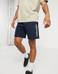 Темно-синие шорты с логотипом Abercrombie & Fitch-Темно-синий