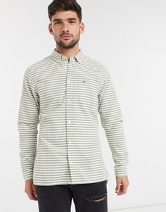 Рубашка с горизонтальными полосками и длинными рукавами Tommy Jeans-Зеленый