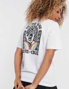 Белая футболка с принтом на спине Santa Cruz-Белый