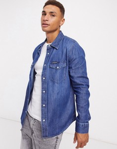 Рубашка с длинными рукавами и карманом Calvin Klein Jeans-Синий