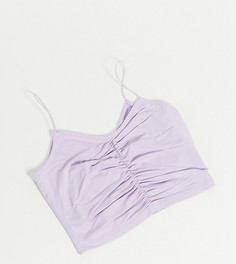 Лавандовый кроп-топ со сборками спереди ASOS DESIGN Petite-Фиолетовый
