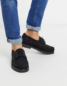 Черные кожаные мокасины на массивной подошве River Island-Коричневый