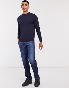 Темно-синие джинсы прямого кроя Calvin Klein Jeans-Синий