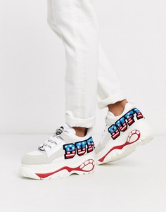 Кроссовки на массивной подошве с принтом флага Buffalo-Белый