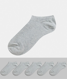 Набор из 5 серых низких носков ASOS DESIGN-Серый