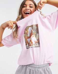 Розовая футболка с принтом In The Style x Billie Faiers-Розовый