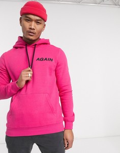 Худи розового цвета с принтом на груди и спине Bershka-Розовый