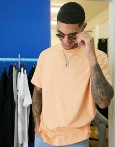 Оранжевая свободная футболка из органического хлопка ASOS DESIGN-Розовый