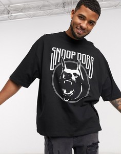 Плотная oversized-футболка с принтом "Snoop DogG" ASOS DESIGN-Черный