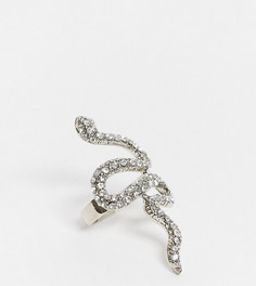 Серебристое кольцо в виде змеи Reclaimed Vintage Inspired-Серебряный