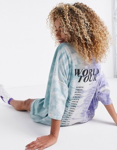 Платье-футболка в стиле oversized с принтом тай-дай ASOS DESIGN-Мульти