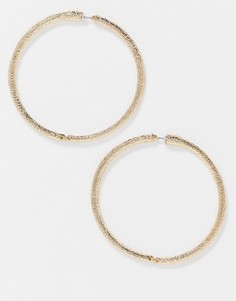 Фактурные золотистые серьги-кольца ASOS DESIGN-Золотой
