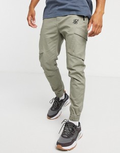 Брюки-карго цвета хаки Siksilk-Зеленый