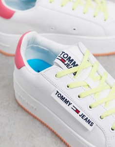 Белые кроссовки на платформе с логотипом Tommy Hilfiger-Белый