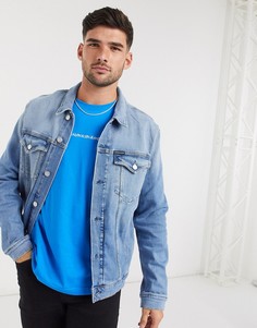Зауженная джинсовая куртка Calvin Klein Jeans-Синий