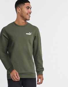Свитшот цвета хаки Puma ESS-Зеленый