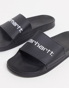 Черные шлепанцы с логотипом Carhartt WIP-Черный